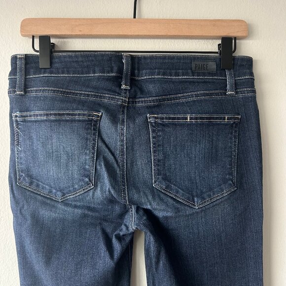 PAIGE Manhattan Flare Jeans Dark Wash Denim Women’s Size 28 - Picture 4 of 9
